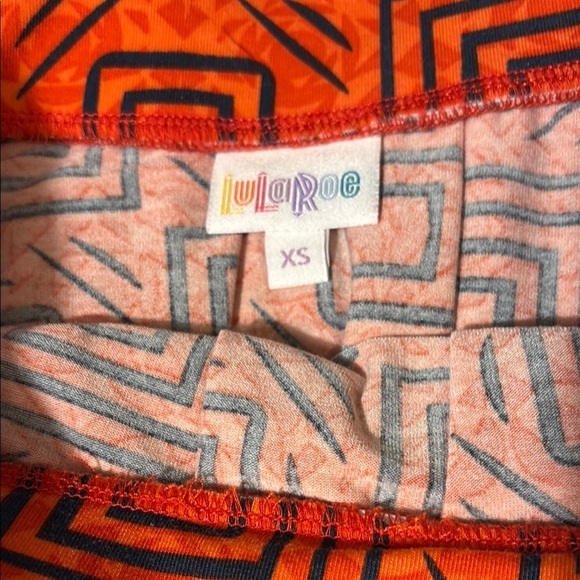 LuLaRoe Madison Orange A-line Pleated Knee-length Skirt size XS - Picture 2 of 8